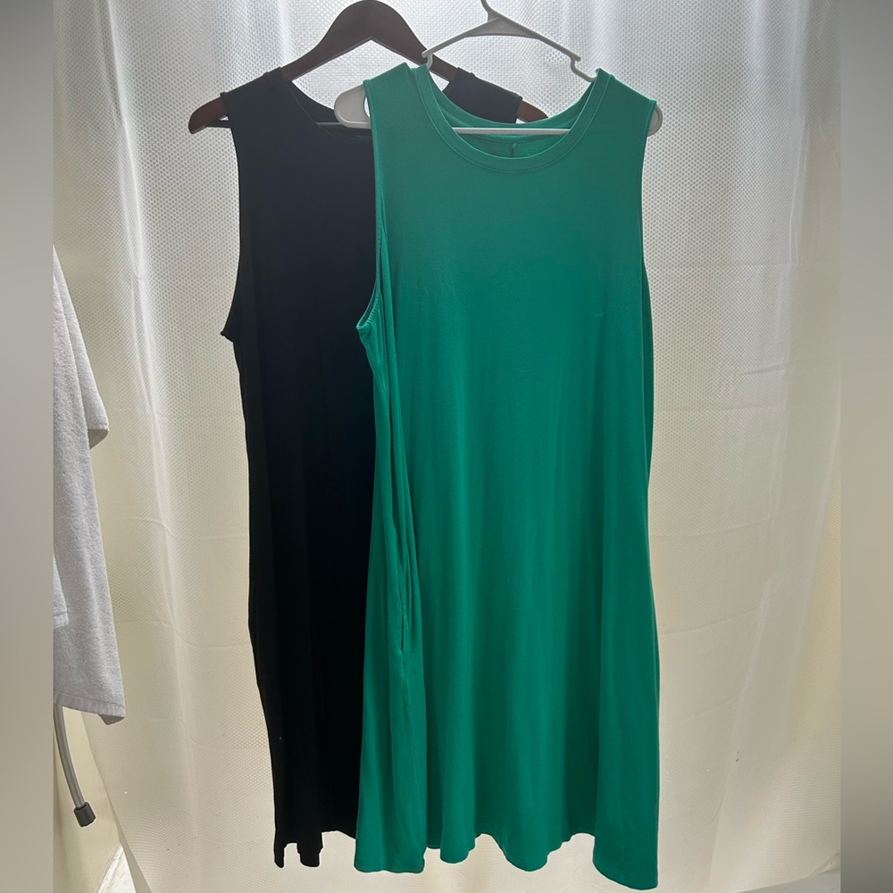 (2) Time and Tru Sleeveless Knit Dresses